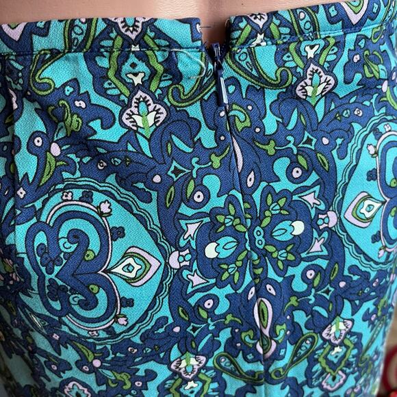 Talbots Paisley A-Line Skirt 2 Knee Length Psychedelic Retro 60’s Hippie Career - Picture 4 of 5